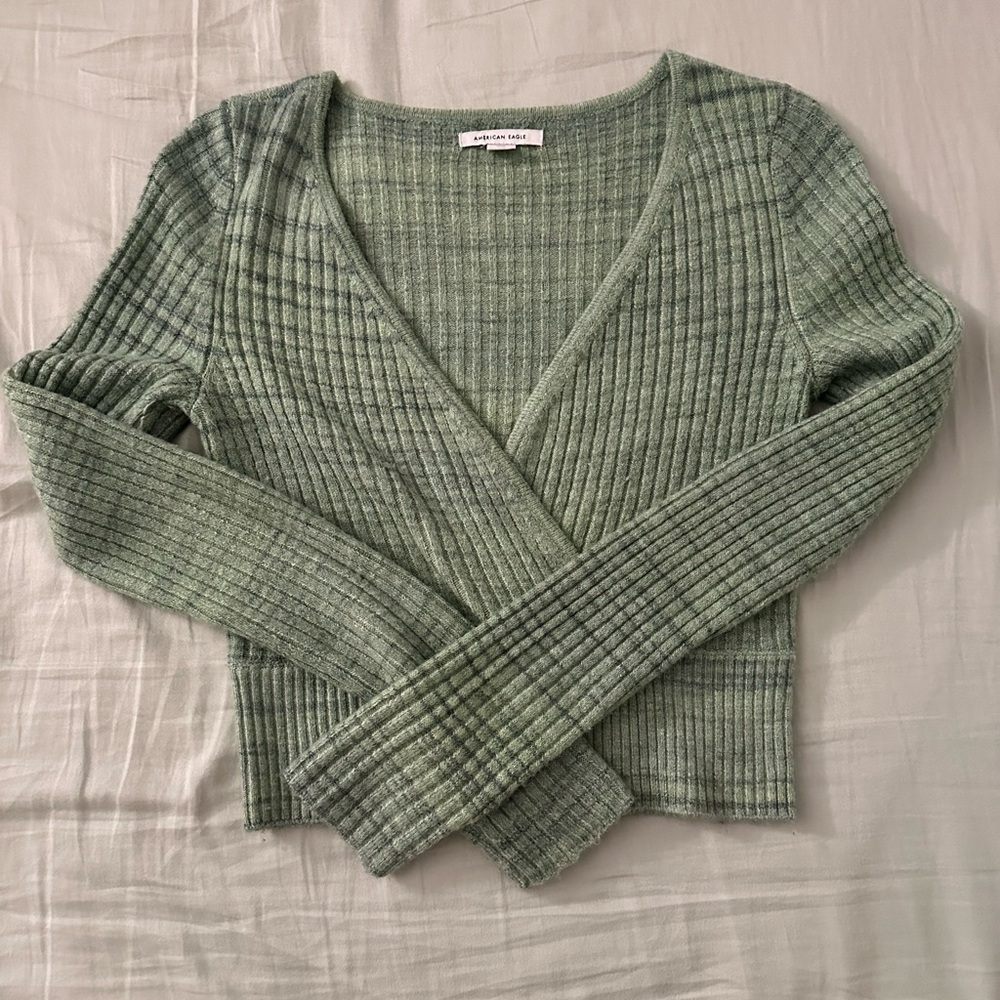 American Eagle Outfitters Sage V-Neck Sweater